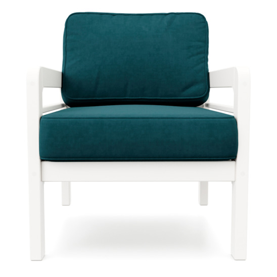Кресло Эмма синее, белая эмаль - фото 2