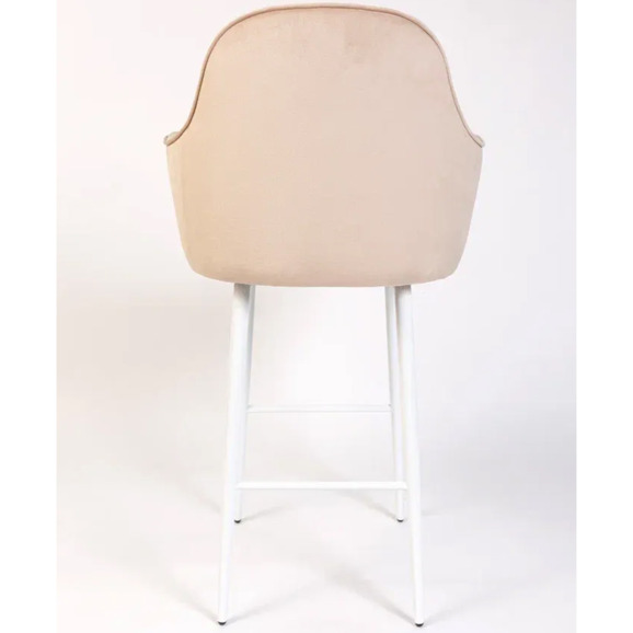 Кресло Сета, барные ножки, бежевый, белый, велюр - фото 6