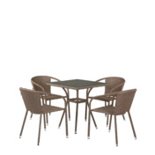 Комплект мебели Альме, Light brown, 4 стула, квадратная столешница