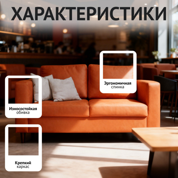 Диван Кеннвик, иск.замша Суарез 1007 терра - фото 2