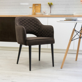 Фотография в интерьере товара Стул Роза, Диамант, Тедди 016, цвет ножек чёрный от компании ChiedoCover.