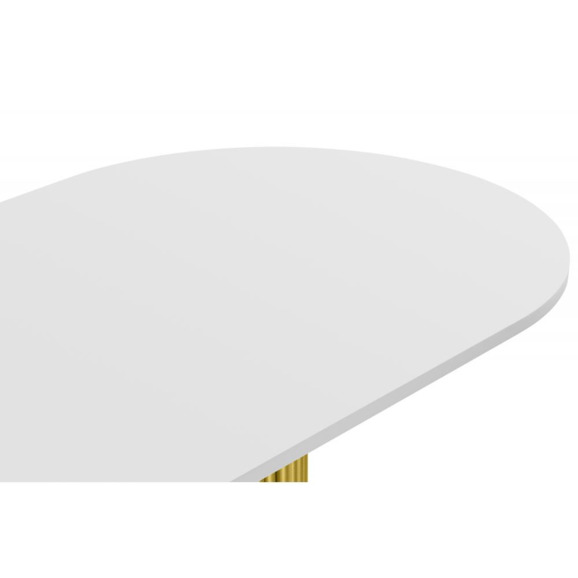 Деревянный стол Барон О 200 х 90 белая пленка шагрень / золотые ноги - фото 11