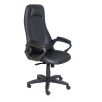 Настоящее фото товара Кресло Мега, ткань, кожзам, черный, произведённого компанией ChiedoCover