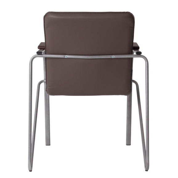 Стул Самба, кожзам Гэлакси Стоун, каркас серебро, подлокотники бук, морилка старинный орех - фото 10