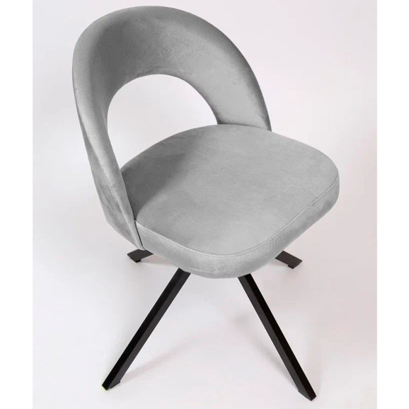 Стул Пиннате, пирамида, поворотный, серый, черный, велюр - фото 6