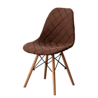 Настоящее фото товара Чехол Е06 на стул Eames, коричневый, произведённого компанией ChiedoCover