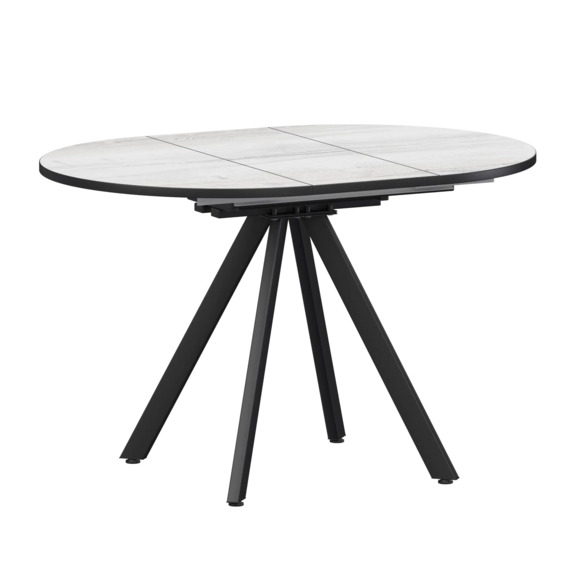 Стол раздвижной Лаки мини 800+300мм, фрост, черный муар - фото 1