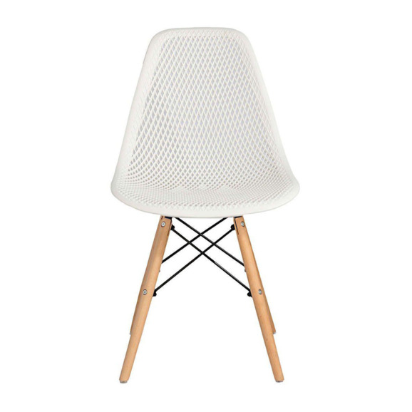 Стул пластиковый перфорированный Eames, бук, белый - фото 2