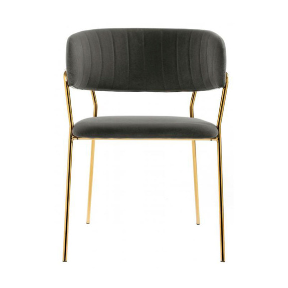 Стул на металлокаркасе Kamelia темно-серый / золотой Стул на металлокаркасе Kamelia темно-серый / золотой - фото 2