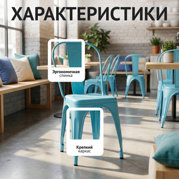 Стул Толикс, голубой Стул Толикс, голубой - фото 2