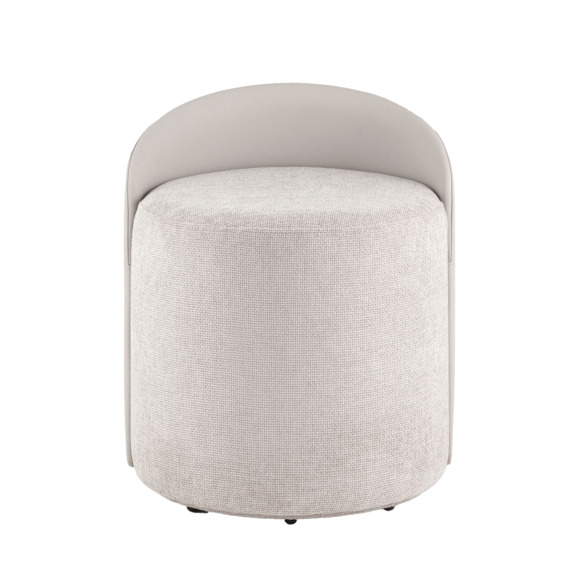 Пуф Тея спинка экокожа, сиденье шенилл, светло-серый - фото 6