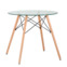 Настоящее фото товара Стол круглый Eames DSW NEW, D80, прозрачный, стекло, произведённого компанией ChiedoCover