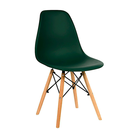 Стул пластиковый Eames, темно-зеленый, каркас бук - фото 1