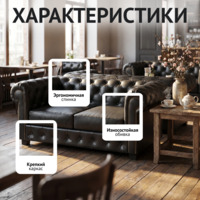 Фотография Диван Честер, черный Фотография товара Диван Честер, черный от компании ChiedoCover.