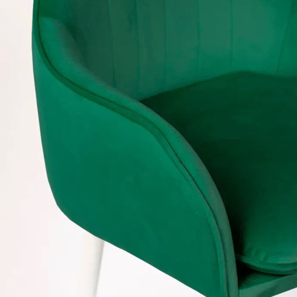 Кресло Сета, барные ножки, зеленый, белый, велюр - фото 10