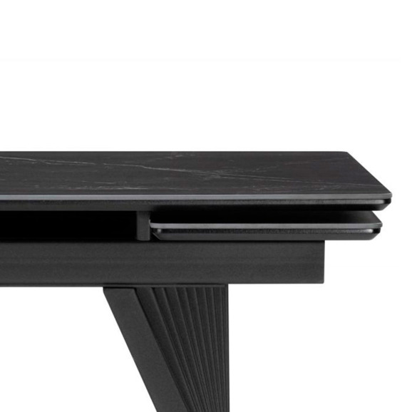 Керамический стол Вейв 140(200)х80 shakespeare black / черный - фото 5