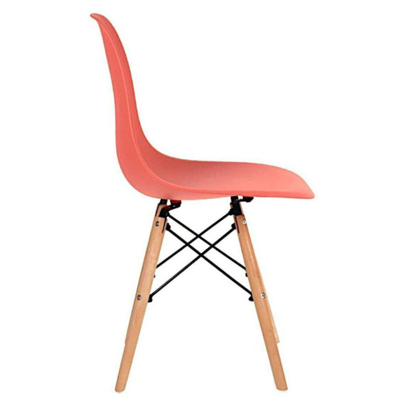 Стул пластиковый Eames, бук, коралл - фото 4
