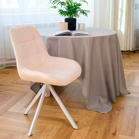 Стул Мускус, пирамида, букле, бежевый, белый - фото 5