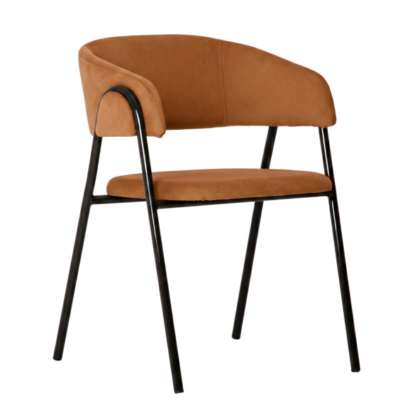 Стул Габана, велюр Тедди 960, каркас металл черный - фото 1