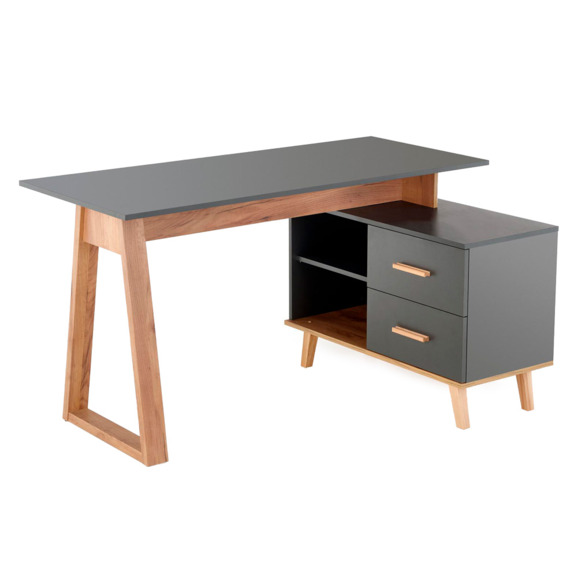 Стол письменный Trunk, дуб вотан, антрацит Стол письменный Trunk, дуб вотан, антрацит - фото 1