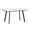 Стол нераздвижной Рольф, супер белый, черный муар