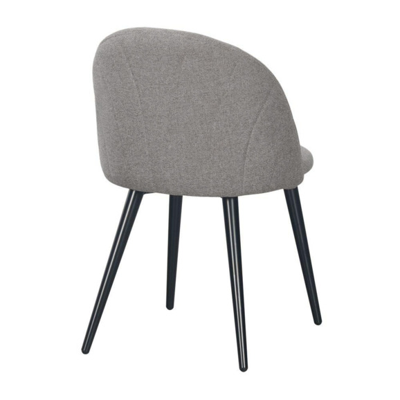 Стул Париж, букле latte, ножки металл RAL 9005, вертикальная прострочка на спинке - фото 6