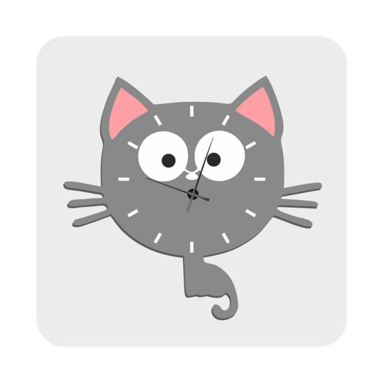 Часы настенные Серый кот - фото 1