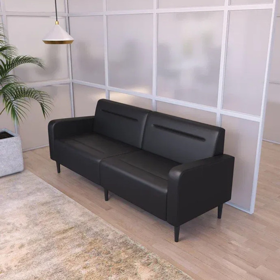 Диван Папилла, экокожа, 202 см, черный - фото 4