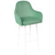 Настоящее фото товара Кресло Сета, барные ножки, светло-зеленый, белый, велюр, произведённого компанией ChiedoCover