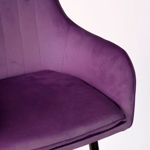 Кресло Сета, барные ножки, фиолетовый, черный, велюр - фото 9