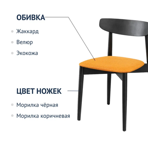 Стул Роквелл, рогожка Шерлок 520, каркас морилка чёрная - фото 5