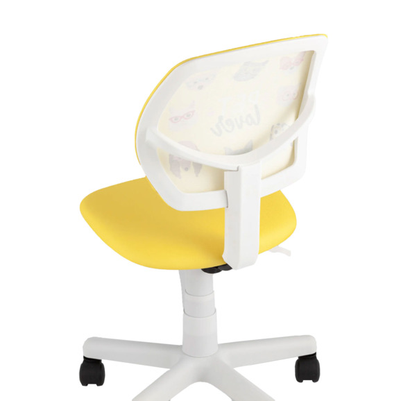 Кресло компьютерное детское ЛОЛО Pet Lover, пластик, желтый, белый - фото 2