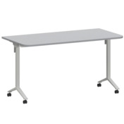 Фотография товара Стол мобильный складной радиусный, серый, белый, 22 мм, 140*70 от компании ChiedoCover.