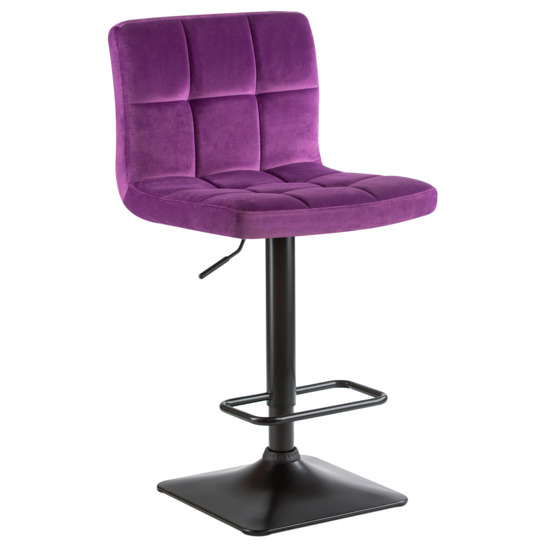 Барный стул РИГА, велюр фиолетовый - фото 1