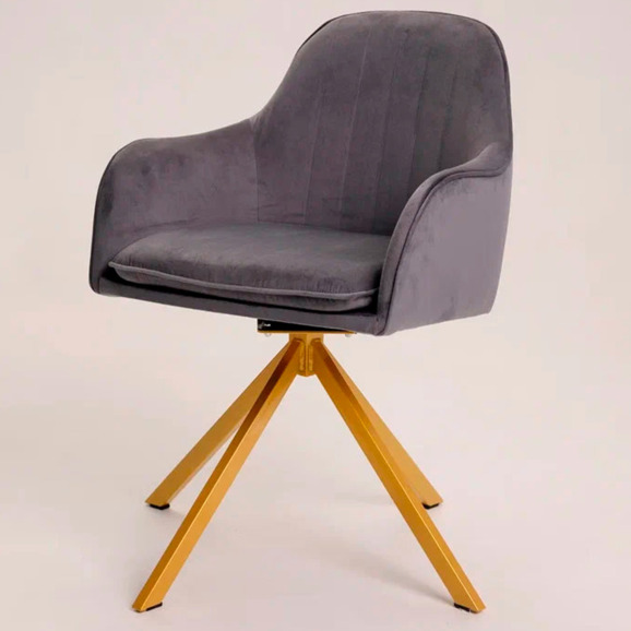 Кресло Сета, пирамида, серый, золотой - фото 3