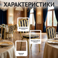 Фотография товара Стул Хит 20мм - золото, полоса узкая синяя от компании ChiedoCover.