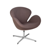 Кресло Swan Wood legs (Arne Jacobsen), серый кашемир