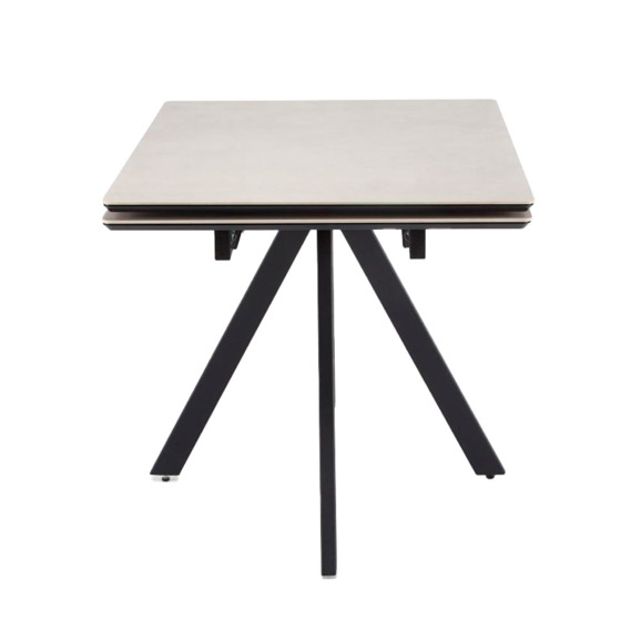 Керамический стол Вилли 120(180)х80 сarmen light grey / черный - фото 3