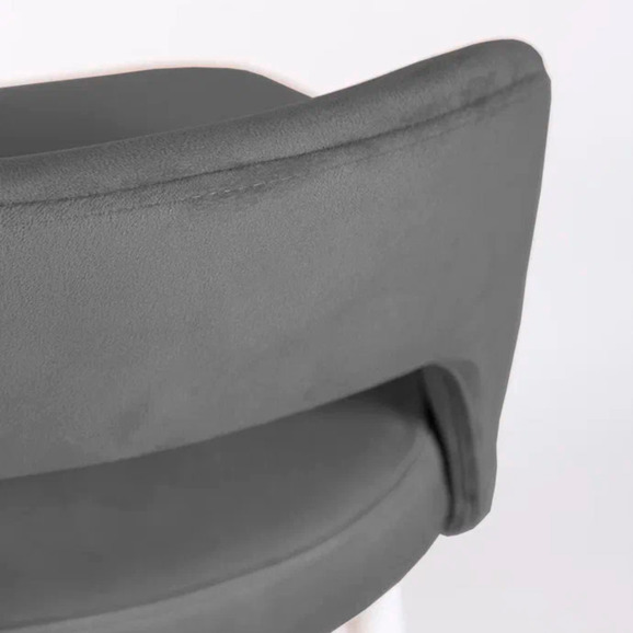 Стул Пиннате, барный, серый, белый, велюр - фото 9