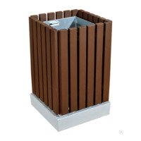 Настоящее фото товара Урна квадратная деревянная на бетонном основании, темный шоколад, произведённого компанией ChiedoCover