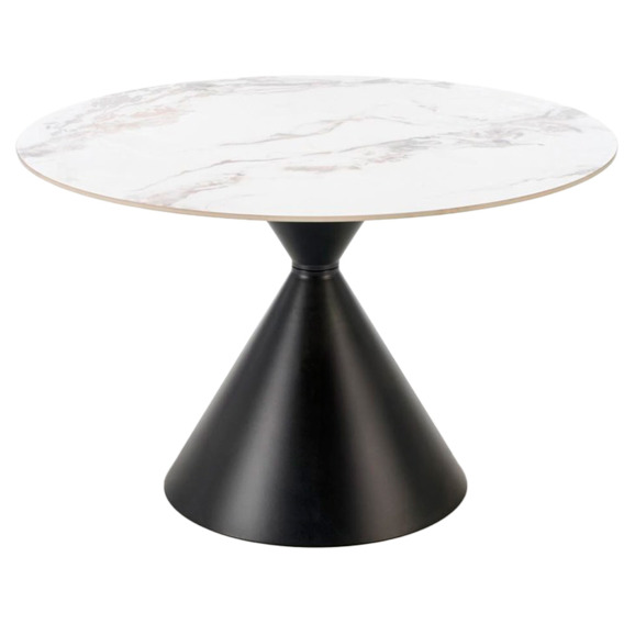Стол обеденный Aureole, белый мрамор, черный - фото 1