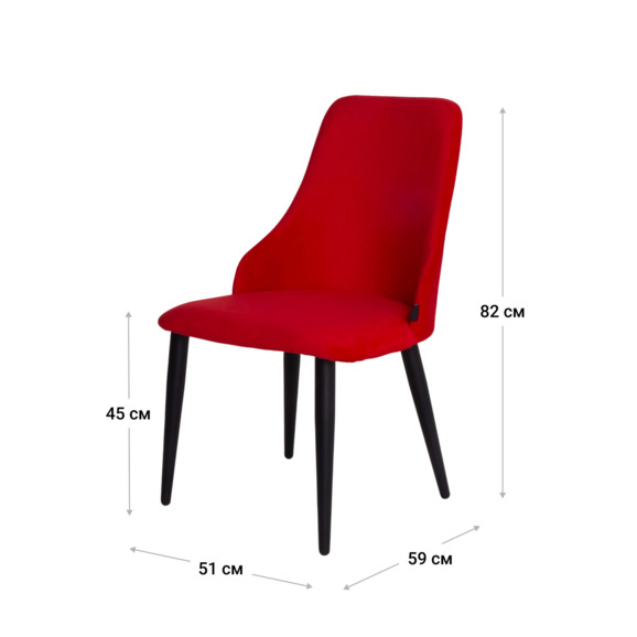 Стул Аэр, велюр Evita 29, металл 40*20 RAL 9005 - фото 8
