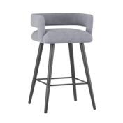 Фотография товара Стул барный Mars, велюр Вэлла 12, ножки бук, морилка черная от компании ChiedoCover.