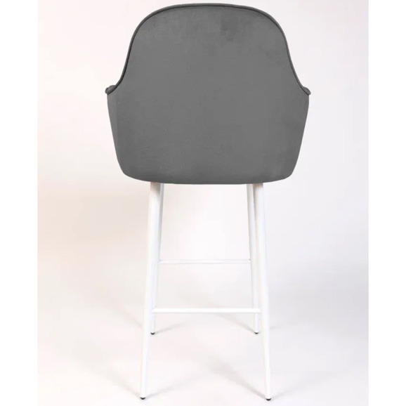 Кресло Сета, барные ножки, серый, белый, велюр - фото 6