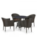 Комплект мебели Энфилд, коричневый, 4 стула, круглая столешница