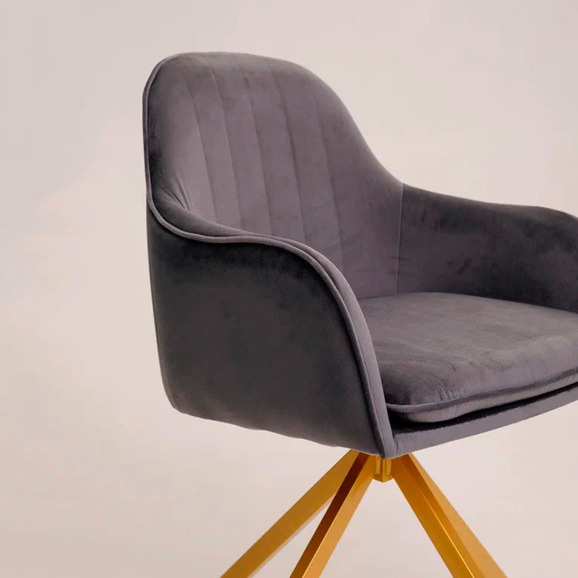 Кресло Сета, пирамида, серый, золотой - фото 8