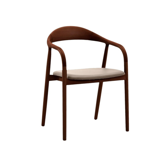 Стул деревянный Леман с подлокотниками с обивкой из эко-кожи - фото 1