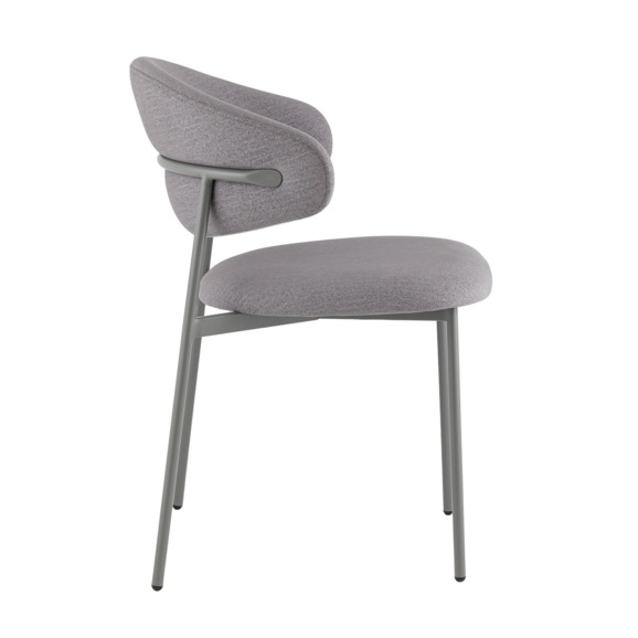 Стул Эван, велюр серый, каркас серый - фото 2