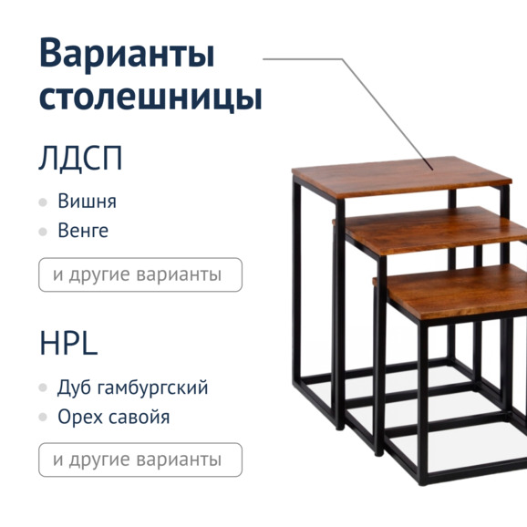 Стол Мерсер, темно-коричневая столешница, черный каркас - фото 6