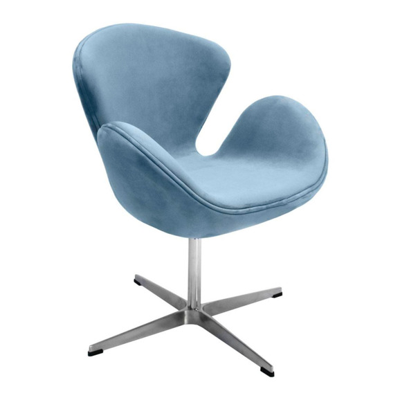 Кресло Swan Chair серый, искуственная замша - фото 1